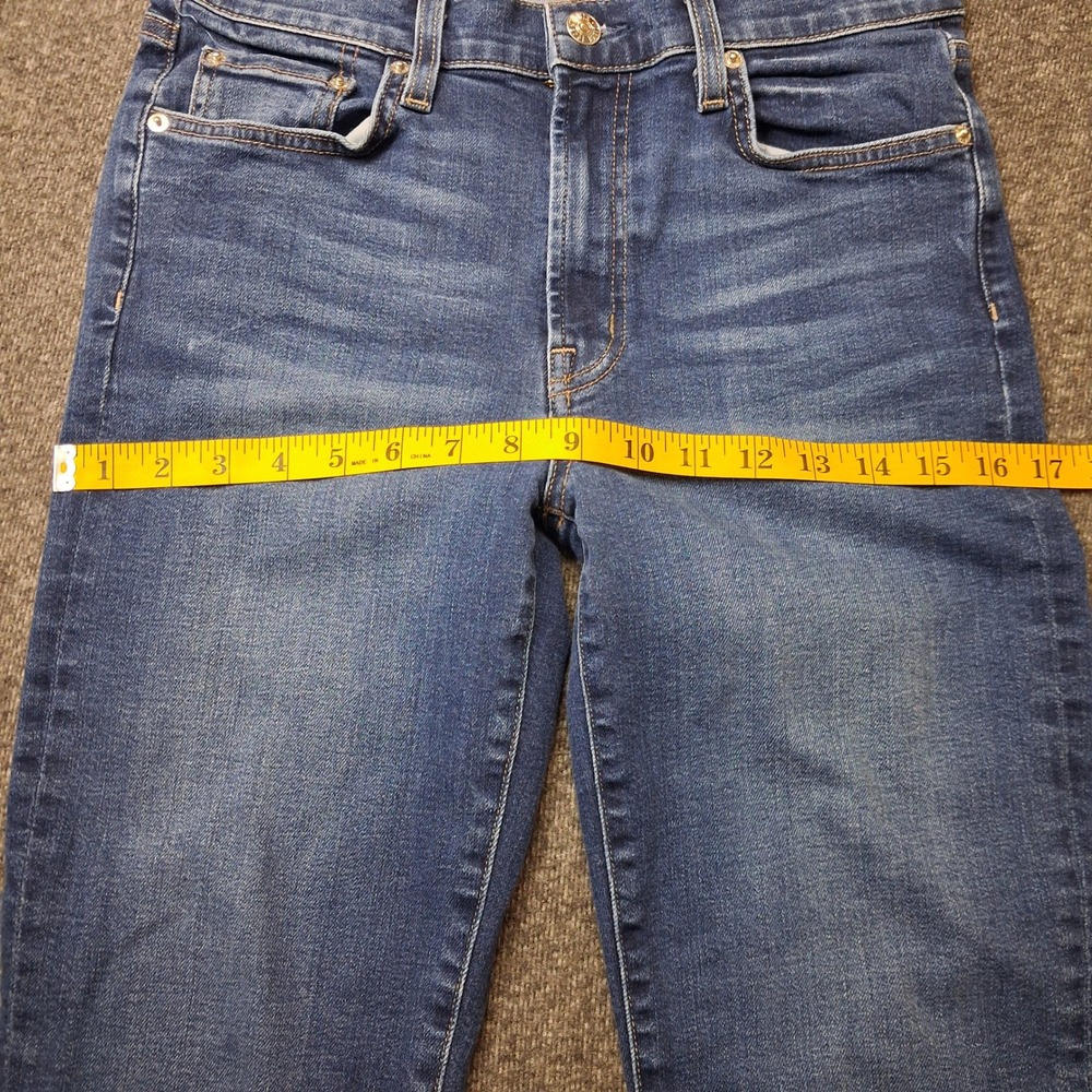 Edwin Bree High Rise Straight Leg Jeans Deja Blue Raw Hem Size 28 EW2003ICN - Picture 5 of 14